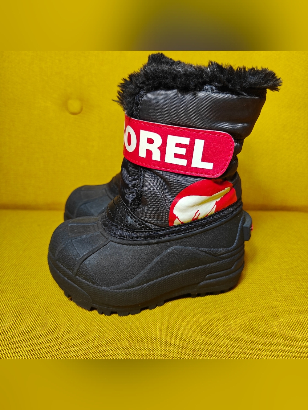 Sorel Toddler Black Red Waterproof Rubber Isolated Pink Black Waterproof Winter